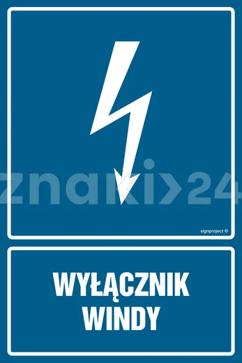 Wyłącznik windy - Znak elektryczny - HG037