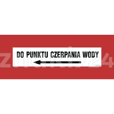 Do punktu czerpania wody w lewo - Znak przeciwpożarowy - BC120