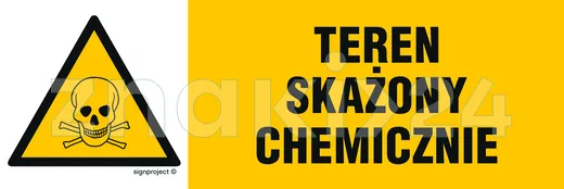 Teren skażony chemicznie - Znak ostrzegawczy. Znak informacyjny - NA001