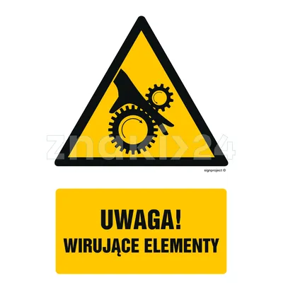 Uwaga wirujące elementy - Znak BHP - GF056