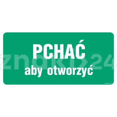 Pchać aby otworzyć - Znak ewakuacyjny - AC032