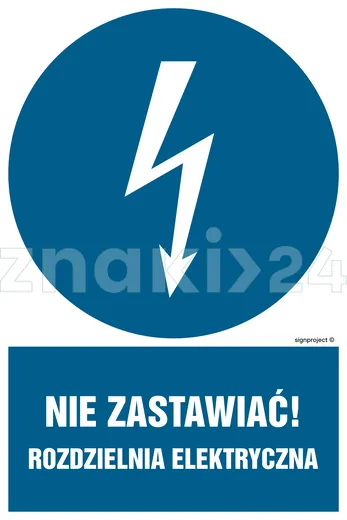 Nie zastawiać rozdzielnia elektryczna - Znak elektryczny - HE021