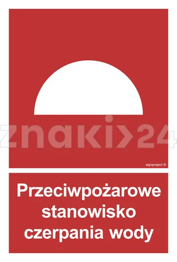 Przeciwpożarowe stanowisko czerpania wody - Znak przeciwpożarowy - BB008