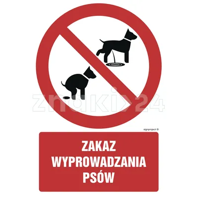 Zakaz wyprowadzania psów - Znak BHP - GC071