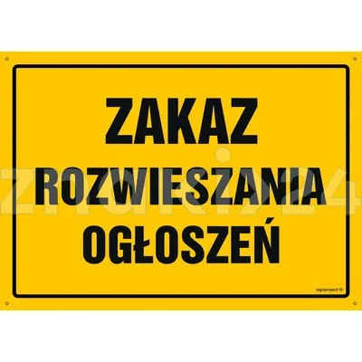 Zakaz rozwieszania ogłoszeń - Tablica budowlana informacyjna - OA096