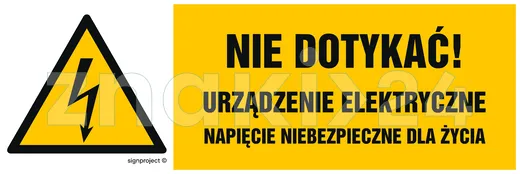 Nie dotykać urządzenie elektryczne napięcie niebezpieczne dla życia - Znak elektryczny - HB022