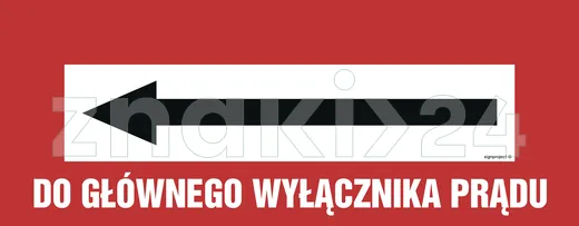 Do głównego wyłącznika prądu - Znak przeciwpożarowy - BC130