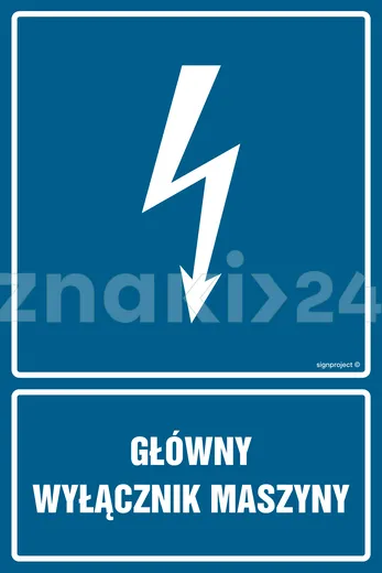 Główny wyłącznik maszyny - Znak elektryczny - HG052