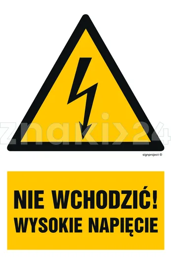 Nie wchodzić wysokie napięcie - Znak elektryczny - HA026