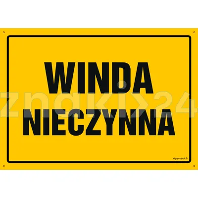 Winda nieczynna - Tablica budowlana informacyjna - OA102