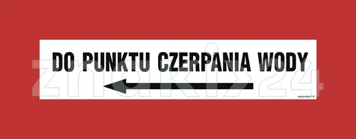 Do punktu czerpania wody w lewo - Znak przeciwpożarowy - BC120