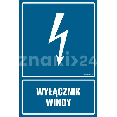 Wyłącznik windy - Znak elektryczny - HG037