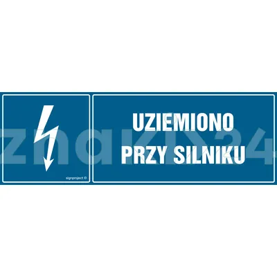 Uziemiono przy silniku - Znak elektryczny - HH050