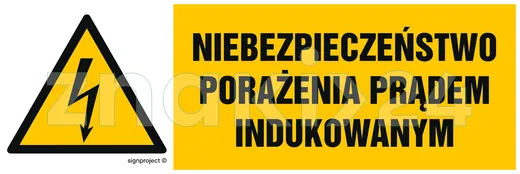 Niebezpieczeństwo porażenia prądem indukowanym - Znak elektryczny - HB013