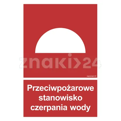 Przeciwpożarowe stanowisko czerpania wody - Znak przeciwpożarowy - BB008