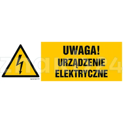 Uwaga urządzenie elektryczne - Znak elektryczny - HB020