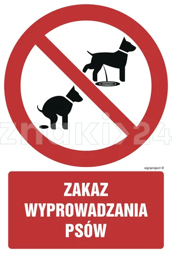 Zakaz wyprowadzania psów - Znak BHP - GC071