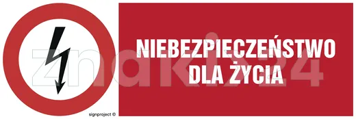 Niebezpieczeństwo dla życia - Znak elektryczny - HD001