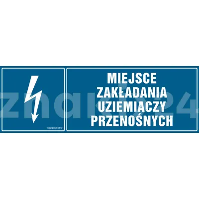 Miejsce zakładania uziemiaczy przenośnych - Znak elektryczny - HH044