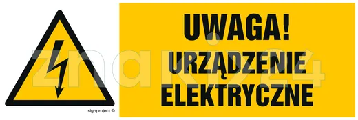 Uwaga urządzenie elektryczne - Znak elektryczny - HB020