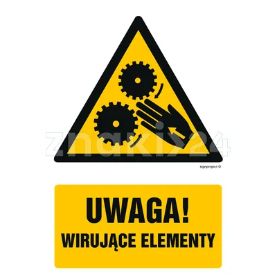 Uwaga wirujące elementy - Znak BHP - GF038