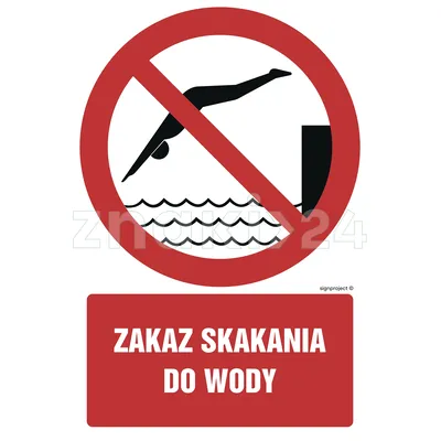 Zakaz skakania do wody - Znak BHP - GC060