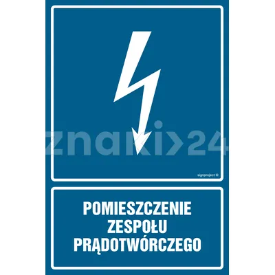 Pomieszczenie zespołu prądotwórczego - Znak elektryczny - HG035