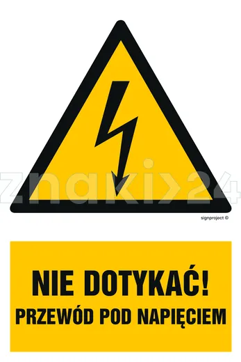 Nie dotykać przewodów pod napięciem - Znak elektryczny - HA023