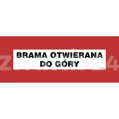 Brama otwierana do góry - Znak przeciwpożarowy - BC125