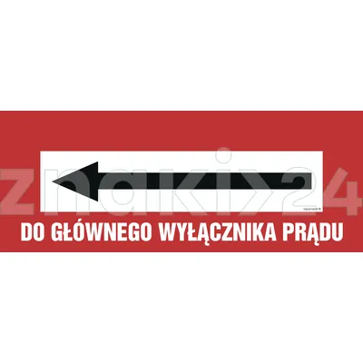 Do głównego wyłącznika prądu - Znak przeciwpożarowy - BC130