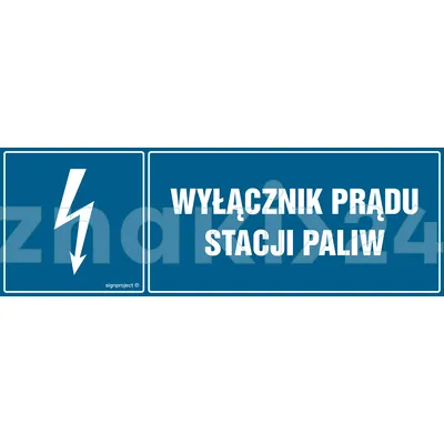 Wyłącznik prądu stacji paliw - Znak elektryczny - HH020