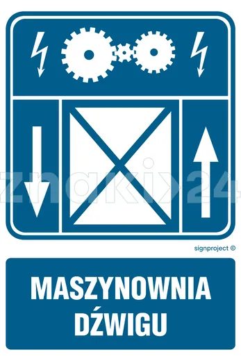 Maszynownia dźwigu - Znak informacyjny - RB019