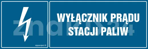 Wyłącznik prądu stacji paliw - Znak elektryczny - HH020