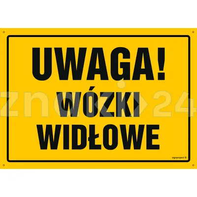 Uwaga! Wózki widłowe - Tablica budowlana informacyjna - OA156