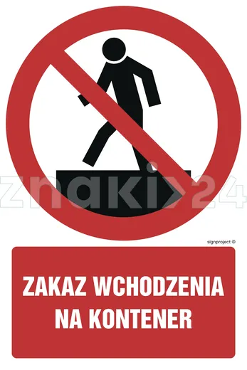 Zakaz wchodzenia na kontener - Znak BHP - GC062