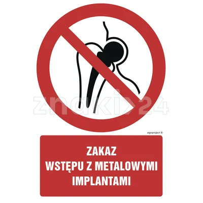 Zakaz wstępu zmetalowymi przedmiotami - Znak BHP - GC069