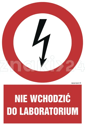 Nie wchodzić do laboratorium - Znak elektryczny - HC012