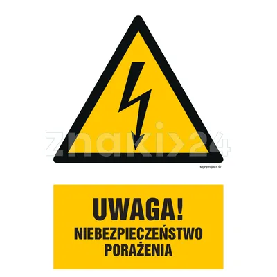 Uwaga niebezpieczeństwo porażenia - Znak elektryczny - HA019