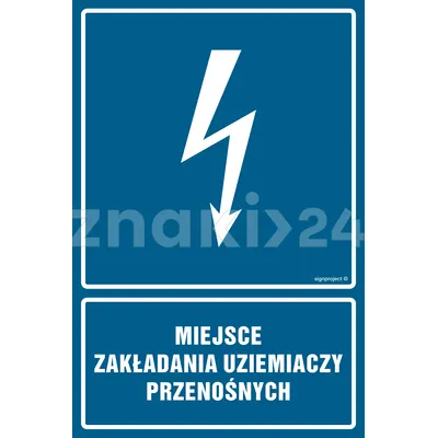 Miejsce zakładania uziemiaczy przenośnych - Znak elektryczny - HG041