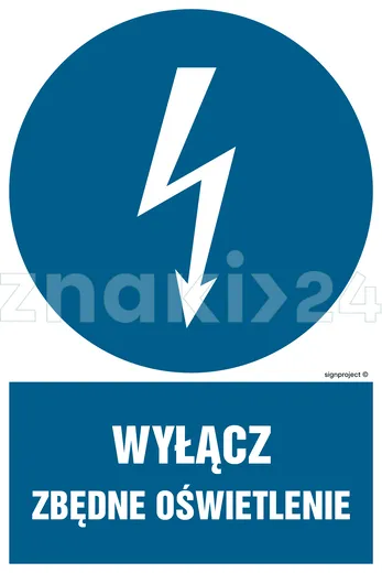 Wyłącz zbędne oświetlenie - Znak elektryczny - HE022