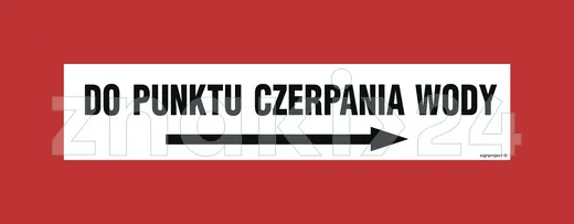 Do punktu czerpania wody w prawo - Znak przeciwpożarowy - BC119