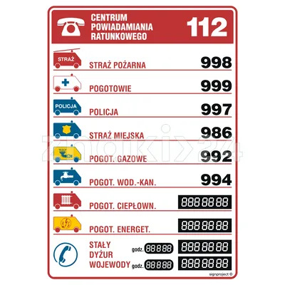 Zintegrowany system ratownictwa - Znak informacyjny - DA002