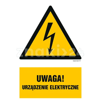 Uwaga urządzenie elektryczne - Znak elektryczny - HA022