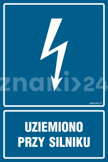 Uziemiono przy silniku - Znak elektryczny - HG046