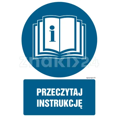 Przeczytaj instrukcję - Znak BHP - GL031