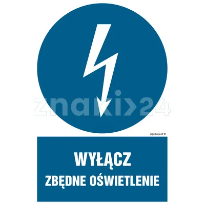 Wyłącz zbędne oświetlenie - Znak elektryczny - HE022