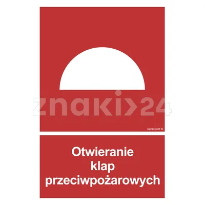 Otwieranie klap przeciwpożarowych - Znak przeciwpożarowy - BB010