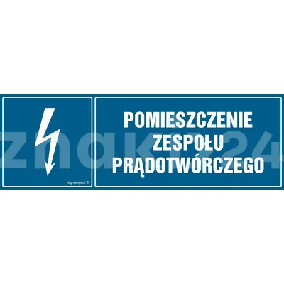 Pomieszczenie zespołu prądotwórczego - Znak elektryczny - HH048