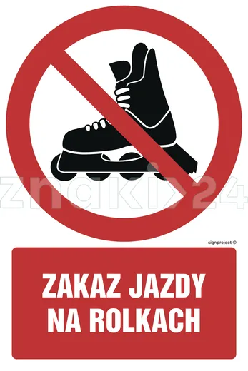 Zakaz jazdy na rolkach - Znak BHP - GC054