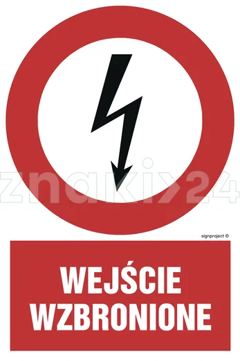 Wejście wzbronione - Znak elektryczny - HC004